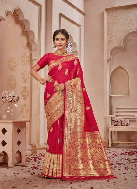 Red Colour Madhushree Silk Monjolika New Designer Ethnic Wear Banarasi Silk Collection 4801